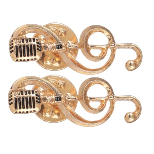 ULDIGI 2 Stücke Musik Note Brosche Pin Revers Schmuck Für Frauen Männer Gold Brosche Party Zubehör von ULDIGI