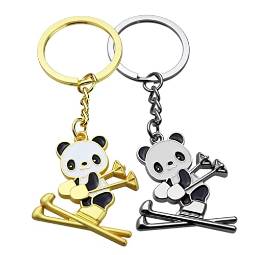 ULDIGI 2St Panda-Ski-Anhänger Partygeschenke mit Panda- Schlittschuh-Schlüsselanhänger schlüsselanhänger kinder schlüsselanhänger tier Taschenornamente schöne Schlüsselanhänger von ULDIGI