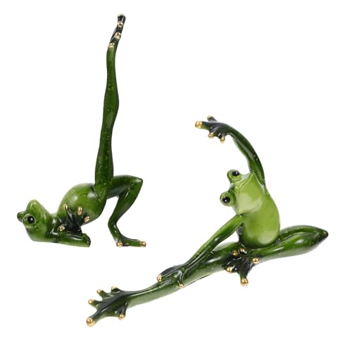 ULDIGI Pädagogisches Spielzeug Jungen und Mädchen Freundliche Desktop Yoga Frosch Statue Harz Ornamente von ULDIGI