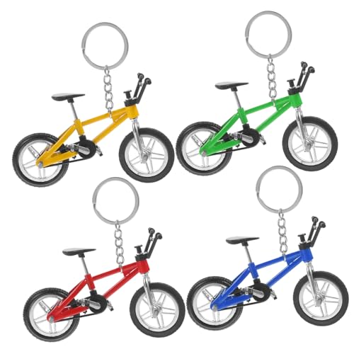 ULDIGI 4 Stück Schlüsselanhänger Mini Fahrrad Fahrradmodell Finger Fahrrad Modell Miniatur Mountainbike Modelle Finger Mountainbike Spielzeug Finger Mountainbike Finger Bike von ULDIGI