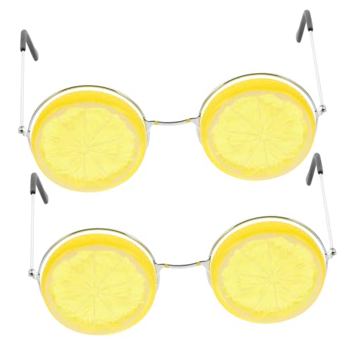 ULDIGI 6 Stk Cosplay-Party-Brille Zitrone Sonnenbrille Zitronen-Partygläser Zitronenscheiben party brillen partybrille grüne Brille kindersonnenbrille Zitronengläser lustige Brille Yellow von ULDIGI