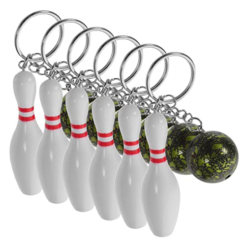 ULDIGI 6st Bowling-schlüsselanhänger Schlüsselanhänger Für Sportmannschaften Bowling-pin-modell Bowling Schlüsselanhänger Masse Bowling-partygeschenke Für Kinder Das Pvc Green von ULDIGI