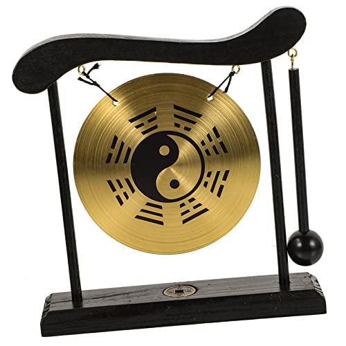 ULDIGI Gong-Verzierung Desktop-Tierkreis-Gongs Chinesische Tierkreiszeichen-Gongs Desktop schmücken Tischgong für zu Hause Mini-Tischgong Heimdekoration Desktop-Gong-Dekor Legierung Black von ULDIGI