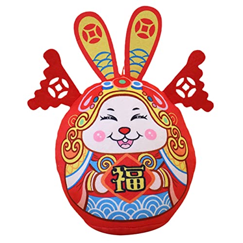 ULDIGI Jahr des Kaninchen-Plüschtiers ausgestopfter Hase Hasen-Kuscheltiere Spielzeuge Chinese New Year Rabbit Hasen Kuscheltier zartes Hasenspielzeug ausgestopfte Hasenpuppe PP Baumwolle von ULDIGI