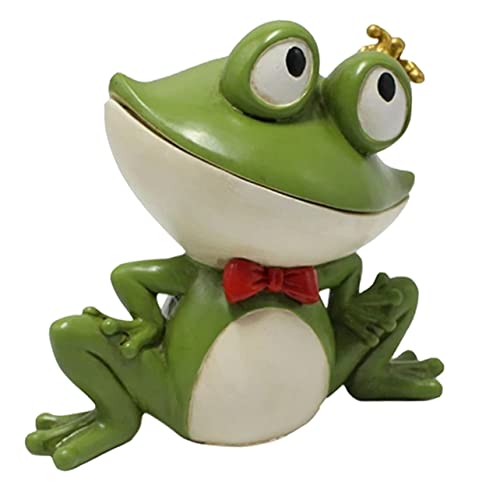 ULDIGI Key Storage Organizer Harz Frosch Statue Schmuck Cartoon Frosch Schmucktablett von ULDIGI