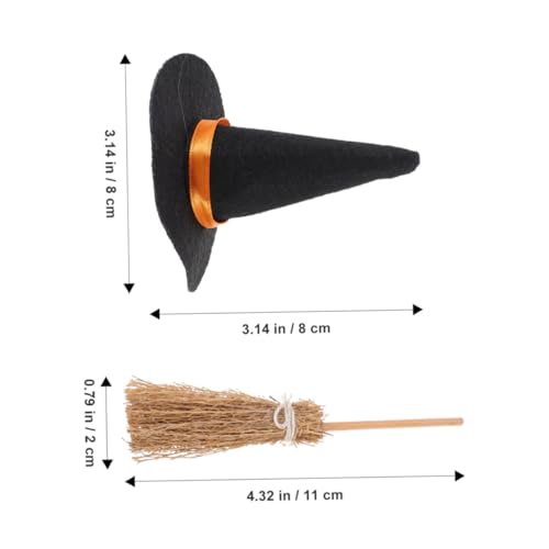 ULDIGI Mini Hexenhüte und Besen Halloween Miniatur Dekoration für DIY Basteln Tisch und Regalaccessoires Zauberer Zubehör für Kleine Räume und Partydeko ULDIGI Mini Hexenhüte und Besen Halloween Miniatur Dekoration für DIY Basteln Tisch und Regalaccessoires Zauberer Zubehör für Kleine Räume und Partydeko von ULDIGI