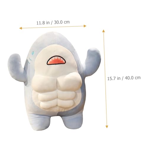 ULDIGI Muskelhai Kuscheltier Blau Weiches Plüschtier Kinderzimmer Schmusetier Bequemes Umarmkissen für Schlafzimmer Wohnzimmer Büro Auto ULDIGI Muskelhai Kuscheltier Blau Weiches Plüschtier Kinderzimmer Schmusetier Bequemes Umarmkissen für Schlafzimmer Wohnzimmer Büro Auto von ULDIGI