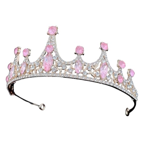 ULDIGI Krone Haarband Mit Strass Krone Stirnband Für ädchen Perfekt Für Geburtstagsfeiern Kostümpartys Und Fotoshootings Prinzessin Headwear Rosé von ULDIGI