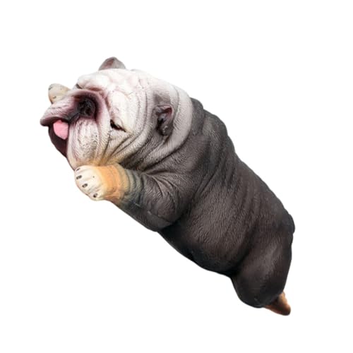 ULDIGI Schlafende Bulldogge Figur Hund Statue Für Kinder Realistische Simulation Hundespielzeug Niedliches Wohnaccessoire Aus Hochwertigem Material Ideal Für Sammler Und von ULDIGI