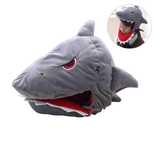 ULDIGI Shark Hat Cosplay Zubehör üsch Hai Hut Für Halloween Party Lustige Kostü Kopfbedeckung Fotorequisiten Für Und Erwachsene von ULDIGI