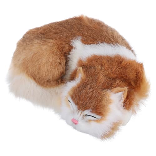 ULDIGI Stofftier Spielzeug Miniatur Katze Figuren Für Jungen Und Mädchen Dekorative Hause Ornament Gefälschte Haustier Gelb von ULDIGI