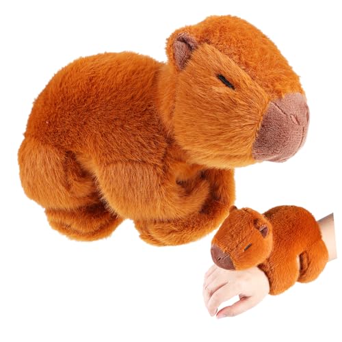 ULDIGI Süße Capybara-Puppe Kawaii Capybara Stofftier-Plüschtiere für Kinder Schlagarmband Kuscheltiere armbänder für Kinder Cute Accessories Animal-Slap-Armbänder klopfendes Armband von ULDIGI