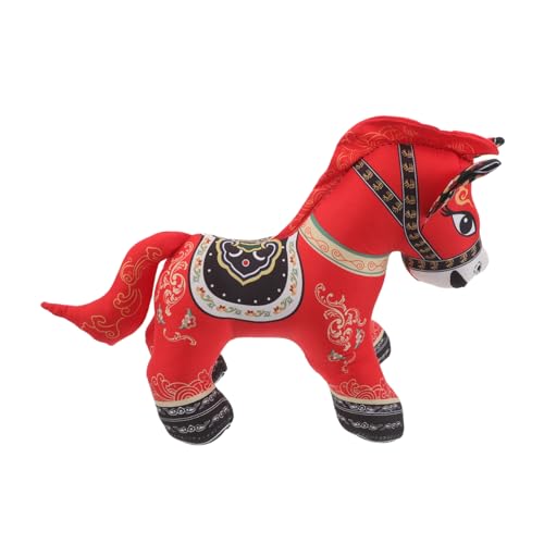 ULDIGI Tierkreis Pferdekissen Stoffpuppe Pferd Stofftier Chinesisches Tierkreis Pferdemaskottchen Neujahrs Pferdepuppe Plüschpferd Ornament Stofftier Pferd Roter ULDIGI Tierkreis Pferdekissen Stoffpuppe Pferd Stofftier Chinesisches Tierkreis Pferdemaskottchen Neujahrs Pferdepuppe Plüschpferd Ornament Stofftier Pferd Roter von ULDIGI