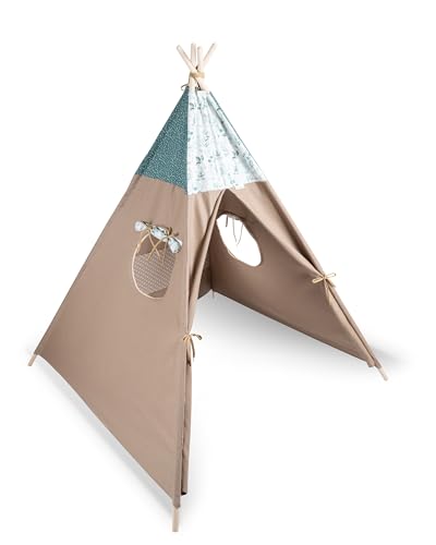 ULLENBOOM® Tipi Zelt für Kinder, Eukalyptus, Alle Materialien nach Oeko-TEX Standard und Made in EU - Ideal als Kinderzelt und Spielzelt für das Kinderzimmer, Indoor & Outdoor geeignet von ULLENBOOM