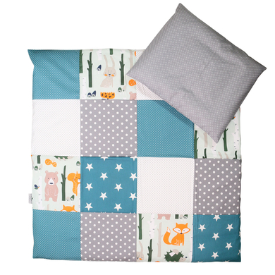 Ullenboom Baby Bettwäsche-Set Waldtiere Petrol 80 x 80 cm + 35 x 40 cm von ULLENBOOM