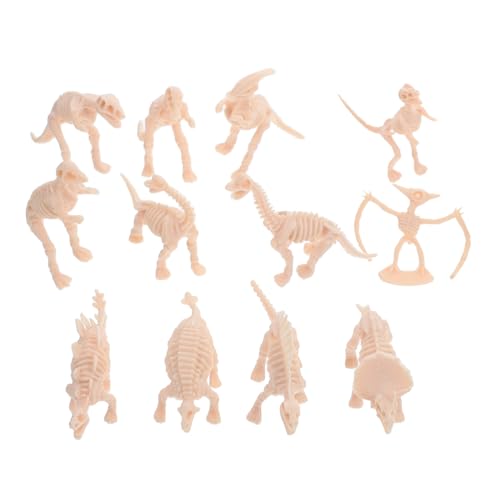 ULTECHNOVO 1 Satz Dinosaurier-skelettmodell Gefälschter Dinosaurier Dinosaurierskelette Aus Kunststoff Winzige Dinosaurier Dinosaurier Knochen Mini-Dinosaurier Plastik Beige 12st von ULTECHNOVO