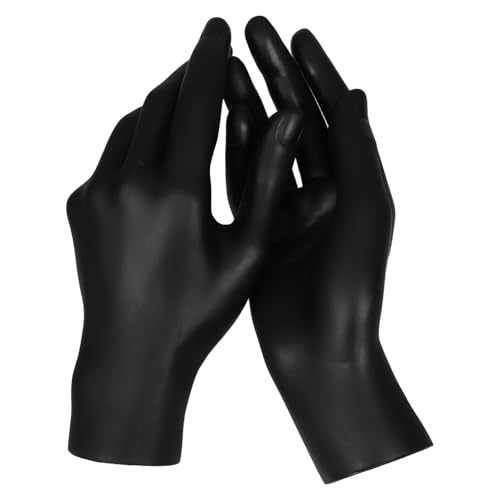 ULTECHNOVO 1 Satz Handmodell-requisiten Gestenstatuen Handform-ringhalter Schmuckhalter Hand Halter Für Fingerringe Handring-präsentationsständer Mannequin-hand Handmodelle Black Plastik 2st von ULTECHNOVO