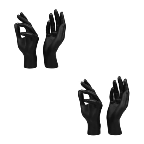 ULTECHNOVO 2 Sätze Handmodell-requisiten Fingerstatue Handstatuetten Hand-sammlerstücke Handkunstwerke Schmuckhalter Hand Fingerskulptur Handmodell Requisiten Plastik Black 2 Stück * 2 von ULTECHNOVO