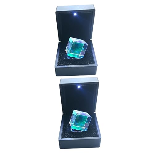 ULTECHNOVO 2St Glaswürfel RGB-Dispersionsprisma Lichtwürfel optisches Prisma durchsichtige Geschenkboxen Würfelprisma Prismenwürfel Würfel aus Wolfram present box optischer Würfel RGB-Würfel von ULTECHNOVO