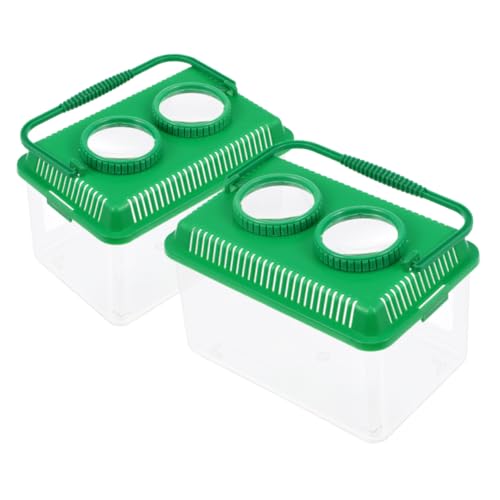 ULTECHNOVO 2er-box Beobachtungsbox Für Insekten Kabellos Filter Futterspender Beta Käfig Überwachung Aquarien Fänger Bausatz Automatisch Ameise Fisch Qualle Dekoration Krug Green Acryl von ULTECHNOVO