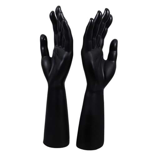 ULTECHNOVO 2st Simulierte Hand-requisiten Eines Männlichen Models Gefälschter Arm Schmuckhalter Filigraner Ringhalter Tisch-handschuhständer Zarter Handschuhständer Falsche Hände Vinyl Black von ULTECHNOVO