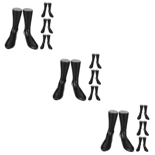 ULTECHNOVO 3 Sätze Fußform-schuhspanner Socken Männer Beine Viertel Socken Mannequin-fußmodell Knöchelsocken Fuß Schaufensterpuppe Sockenschmuck Laufsocken Herren Plastik Black 4 Stück * 3 von ULTECHNOVO