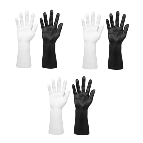 ULTECHNOVO 3 Sätze Handmodell-requisiten Schaufensterpuppe Für Schmuck Schmuckständer Mannequin-handständer Handmodell Requisiten Modellhand Schmuck-display-halter Nagelhand Vinyl 2 Stück * 3 von ULTECHNOVO