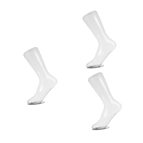 ULTECHNOVO 3 Stück Transparentes Fußmodell Socken Schuhe Kunststoff Fußsocke Display Sockenhalter Schaufensterpuppe Fuß Schaufensterpuppe Bein Gefälschte Füße Fußform von ULTECHNOVO