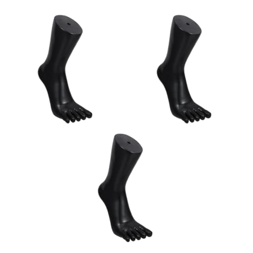 ULTECHNOVO 3st Ausstellungsständer Für Fußmodelle Fußpuppe Für Socken Schaufensterpuppenfußständer Mannequin-fußmodell Frauen Weibliches Fußmodell Fußkettchen-präsentationsständer Pvc Black von ULTECHNOVO