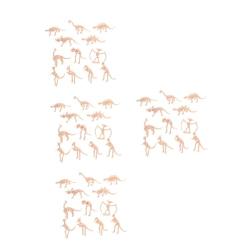 ULTECHNOVO 4 Sätze Dinosaurier-skelettmodell Dinosaurier Puzzle Dinosaurier Figuren Interaktives Dinosaurierfiguren Dinosaurierskelette Aus Kunststoff Plastik Beige 12 Stück * 4 von ULTECHNOVO