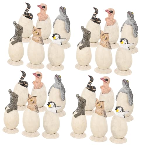 ULTECHNOVO 4 Sätze Modell Dinosaurier Ei Für Kleinkinder Kinderspielzeug Dinosaurier Ei Lustiges Pinguin Ei Tierspielzeug Dinosaurier Modell Ei Modelle Kunstharz 6 Stück * 4 von ULTECHNOVO