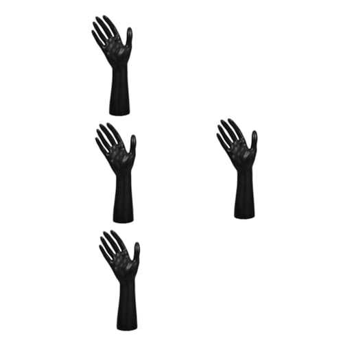 ULTECHNOVO 4 Stück Handmodell-requisiten Armbandanzeige Schmuckständer Und Displays Schmuck Schaufensterpuppe Schaufensterpuppenhände Ringständer Mannequin-schmuckhalter Handstatue Pvc Black von ULTECHNOVO