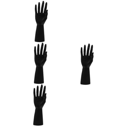 ULTECHNOVO 4 Stück Handmodell-requisiten Mannequin-hand Handschaufensterpuppe Zur Handschuhpräsentation Displayhalter Für Handmodelle Handschmuckhalter Handringhalter Black Plastik von ULTECHNOVO