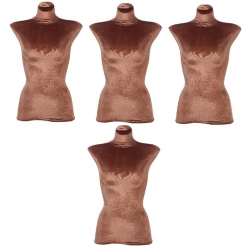 ULTECHNOVO 4 Stück Modellbezug aus Stoff schaufensterpuppe maneküre- set Kleiderpuppe para ropa Halbkörper-Mannequin-Abdeckung Veloursbezug für Damenmodelle Oberkörperabdeckung Spitze Coffee von ULTECHNOVO