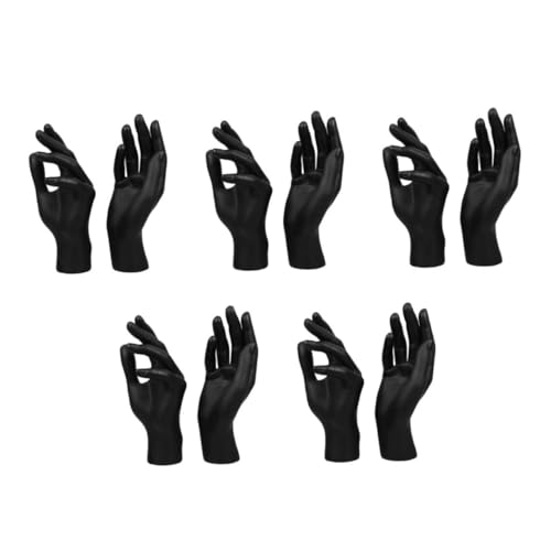 ULTECHNOVO 5 Sätze Handmodell-requisiten Handring-vitrine Hand-display-ständer Handschmuckhalter Handringanzeige Mannequin-hand Handringhalter Handdekorationen Black Plastik 2 Stück * 5 von ULTECHNOVO