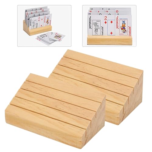 2 Stück Spielkartenhalter Kartenhalter,Kartenhalter Holz,Durchmesser 15 cm Senioren Kartenständer,EIN guter Helfer beim Kartenspielen,Kartenhalter/Racks aus massivem Buchenholz,für Erwachsene Senioren von UMLIPOT