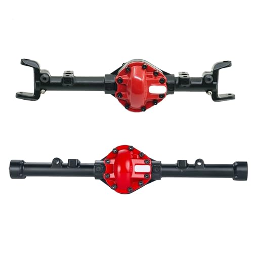 UNARAY Komplettes Vorder- und Hinterachsgehäuse aus Aluminiumlegierung, passend for D90 II 1/10 RC Rock Crawler Automodell, Upgrade-Zubehörteile (Size : Front and Rear) von UNARAY