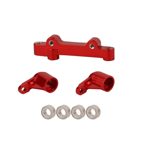 UNARAY Metall-Stoßdämpfer vorne Achsschenkel Aufhängungsarme Getriebegehäuse passend for Losi 1/18 Mini-T 2.0 2WD RC Truck Upgrade-Teile (Size : Part J Red) von UNARAY