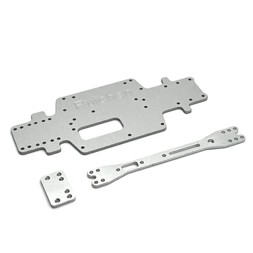 UNARAY Passend for WLtoys 1/28 284131 K979 K989 K999 RC Automotive General Metal Upgrade Parts Refit Bodenplatte, Satz Doppelplatten, Mehrfarbig (Size : Silver) von UNARAY