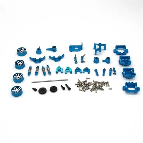 UNARAY Racing Drift Hub 284131 Wltoys K989 1/28 Rc Metallteile Stoßdämpfer Stahl Untersetzungsgetriebe Vorder- und Hinterradantrieb Lenkung (Size : Blue) von UNARAY