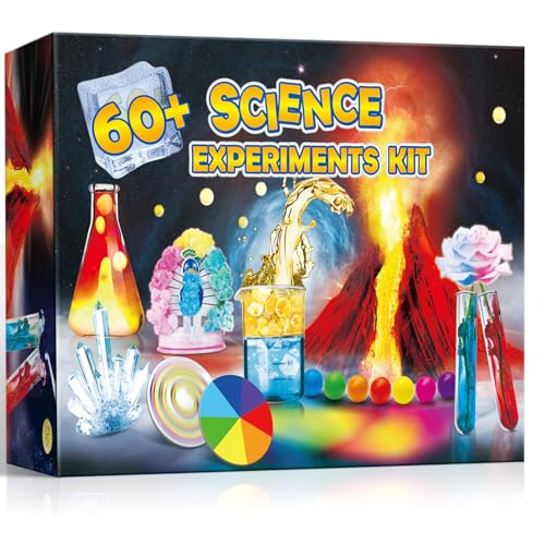 UNGLINGA 60+ Experimente für Kinder Jungen Mädchen Spielzeug Geschenke, Science Lab STEM Aktivitäten Bildungsprojekt mit Chemie-Set, ausbrechenden Vulkan, magische Farbe von UNGLINGA