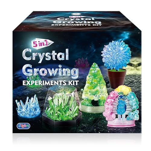 UNGLINGA Crystal Growing Kit, 5 Kristall-Zucht Experimentierset, Kristalle in deinen Lieblingsfarben, schneller Zuchterfolg, für Kinder, Mitbringsel, Geschenk von UNGLINGA