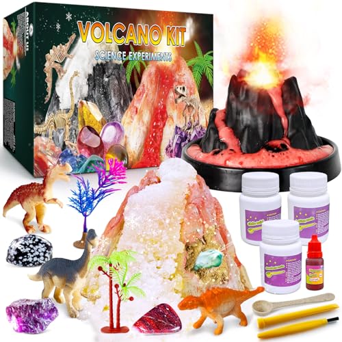 UNGLINGA Vulkan Experimentierset Spielzeug für Kinder, Vulkan Ausgrabungs, Schnee Vulkan, Vulkansteine, Chemiebaukasten Experimentierkästen Vulkan Wissenschaftler Kit von UNGLINGA