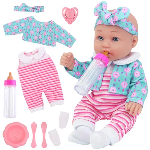 UNICORN ELEMENT 30,5 cm Babypuppe mit Puppenkleidung und Zubehör Set, 30,5 cm Neugeborene Babypuppen inklusive Flasche, Schnuller, erste Babypuppe für Kleinkinder ab 3 Jahren von UNICORN ELEMENT