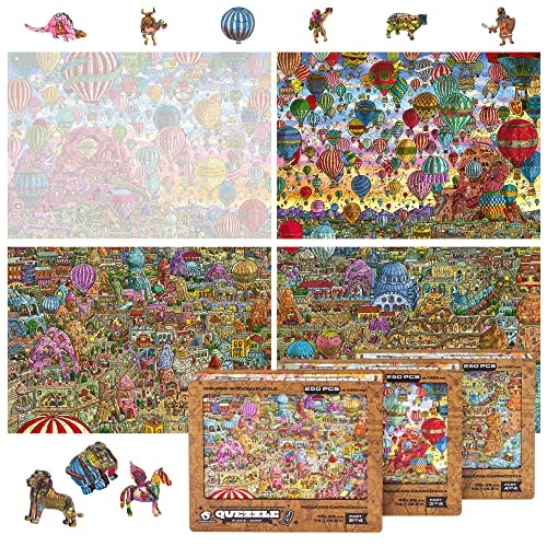 UNIDRAGON + IC4 Design Holz Puzzle, Quezzle Amazing Cappadocia — Puzzle Brettspiel, Erwachsene und Kinder, Familienspiel – 750 Teile, Erweiterungspack von UNIDRAGON
