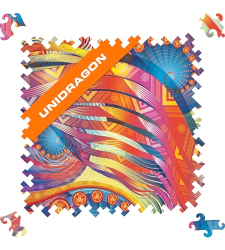 UNIDRAGON Original Holzpuzzle — Gedankenbrecher Gleichzeitige Abstraktion, 100 Teile, 8.54 x 8.54 Zoll (21.7 x 21.7 cm) Schöne Geschenkverpackung, Einzigartige Form Erwachsene und Kinder von UNIDRAGON