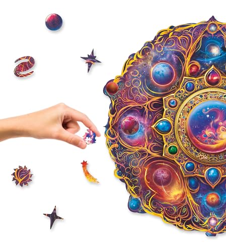 UNIDRAGON Original Holzpuzzle Mandala Space Dreams King Size 33 x 33 cm Puzzle für Erwachsene und Kinder Gehirnaufgabe von UNIDRAGON