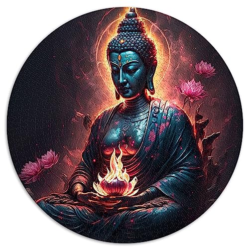 Buddha-Puzzle, 1000 Teile, rundes Puzzle für Familienspaß (67,5 x 67,5), 1000 Teile von UNIKEI