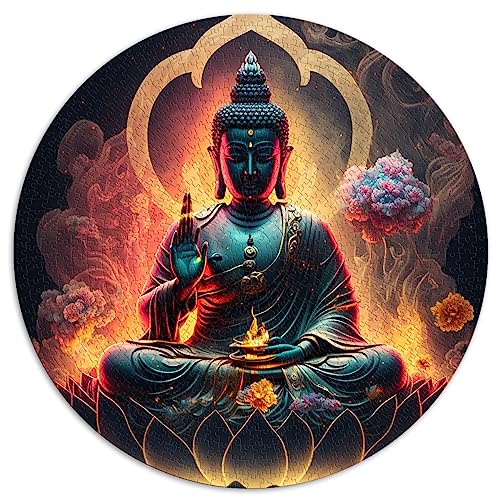 Buddha-Puzzle für Erwachsene, 1000 Teile, Puzzles für Erwachsene, runde Puzzles für Erwachsene, Geschenke (67,5 x 67,5 cm), 1000 Stück von UNIKEI