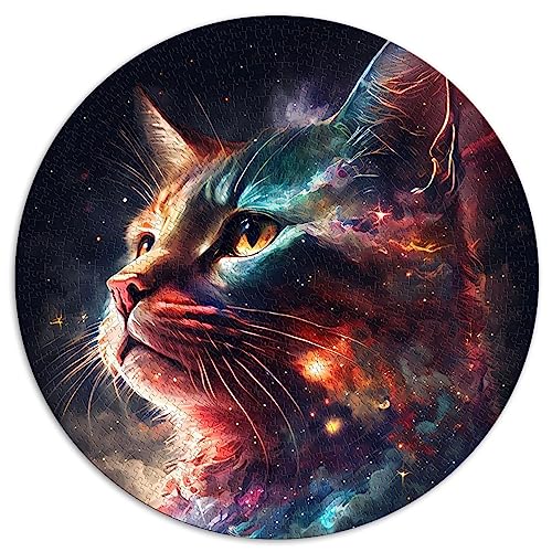 Cosmic Space Catd-Puzzle für Erwachsene, 1000 Teile, rundes Puzzle, Stressabbau, schwierige Herausforderung (67,5 x 67,5), 1000 Teile von UNIKEI